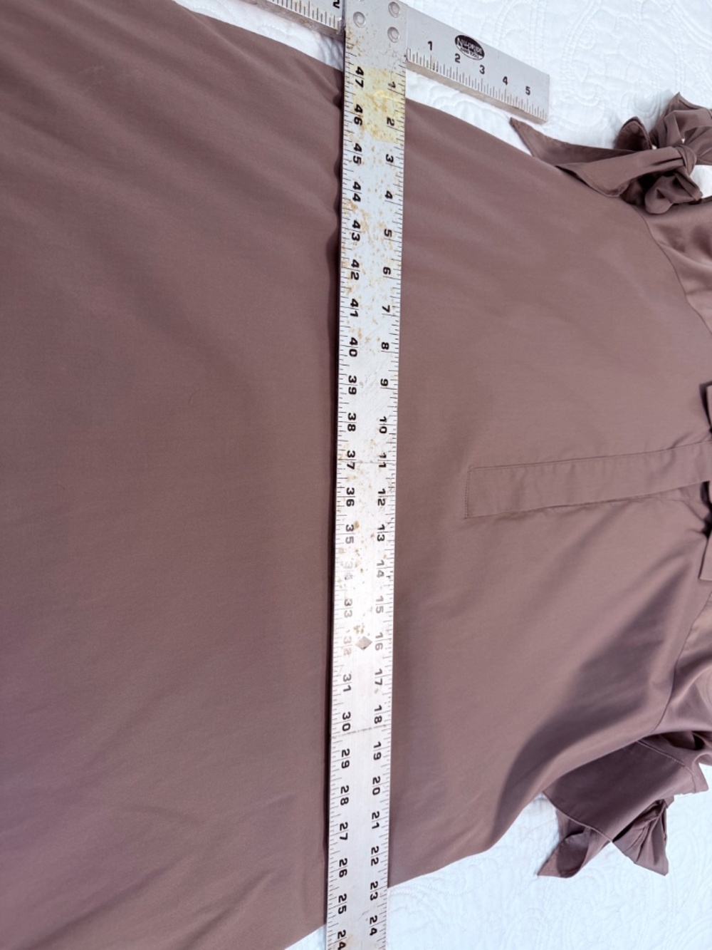 Chico's Taupe Tie Sleeve Shift Dress Size 1 (US Size 10) - Picture 6 of 6